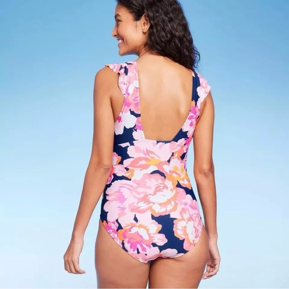 🌸SHIRRED RUFFLE STRAP SWIMSUIT - Picture 2 of 9